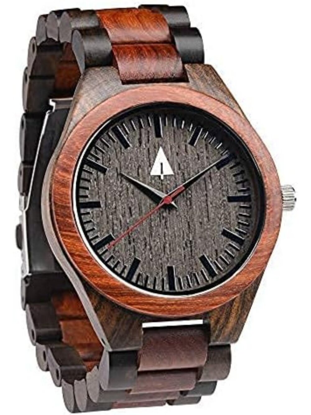 Stylish Wooden Watch for Men, Japanese Quartz, Adjustable Strap, Ebony